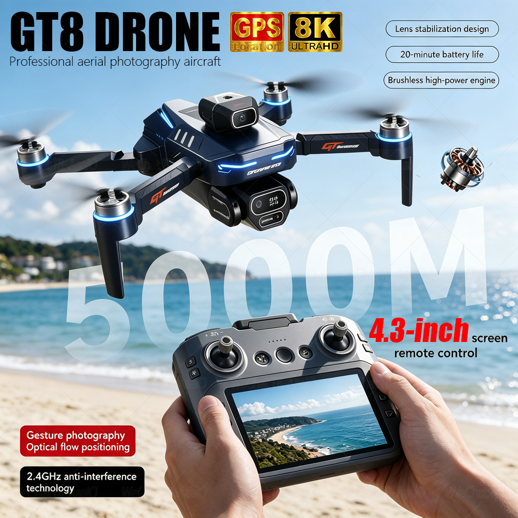 НОВЫЙ Дрон GT8 HD RC с двумя п – обзор и цена Drone Surveying